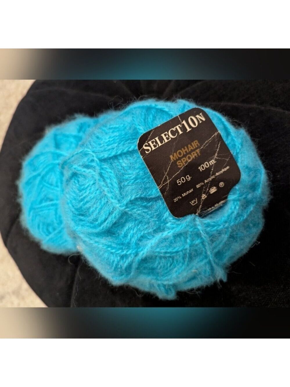 Yarn Select10N Mohair Sport Acrylic Blend Turquoise Blue Lot Of 2 Skiens